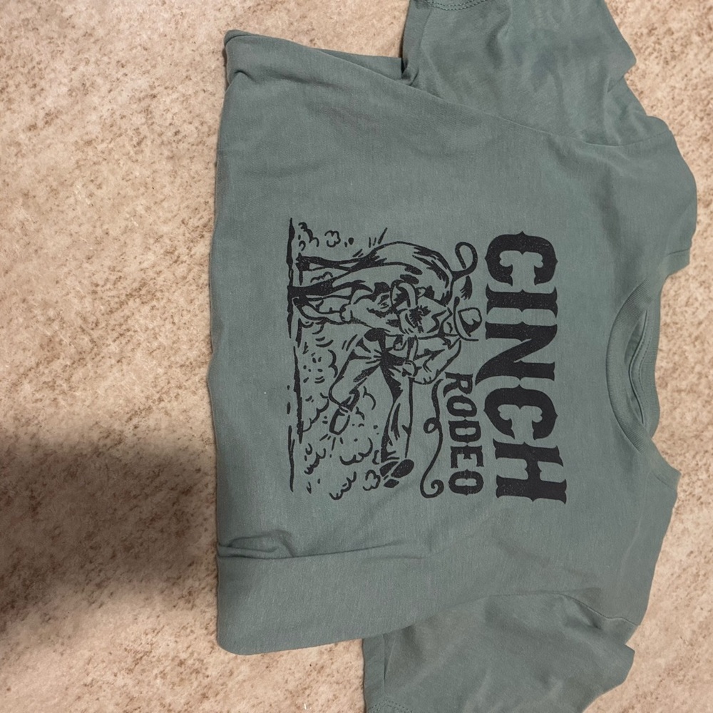 Cinch Graphic Tee in Sage with Black Design